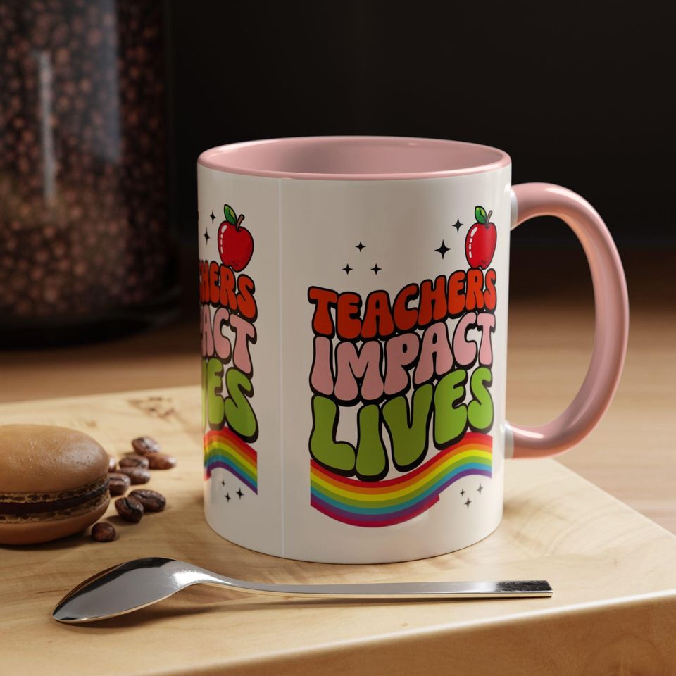 Rainbow Teacher Coffee Mug  Fun Gift for Educators, Teacher Appreciation, Back to School, Classroom Decor, Mug