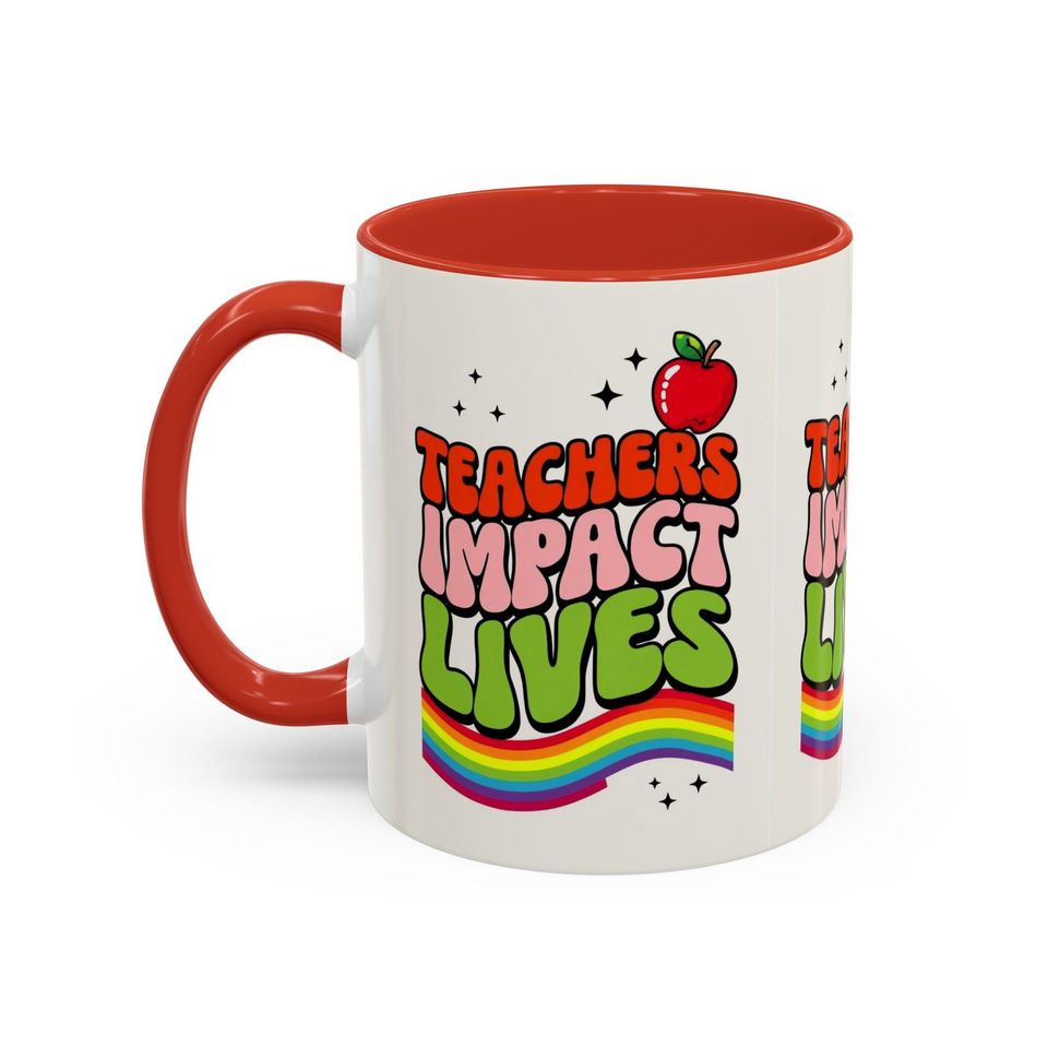 Rainbow Teacher Coffee Mug  Fun Gift for Educators, Teacher Appreciation, Back to School, Classroom Decor, Mug