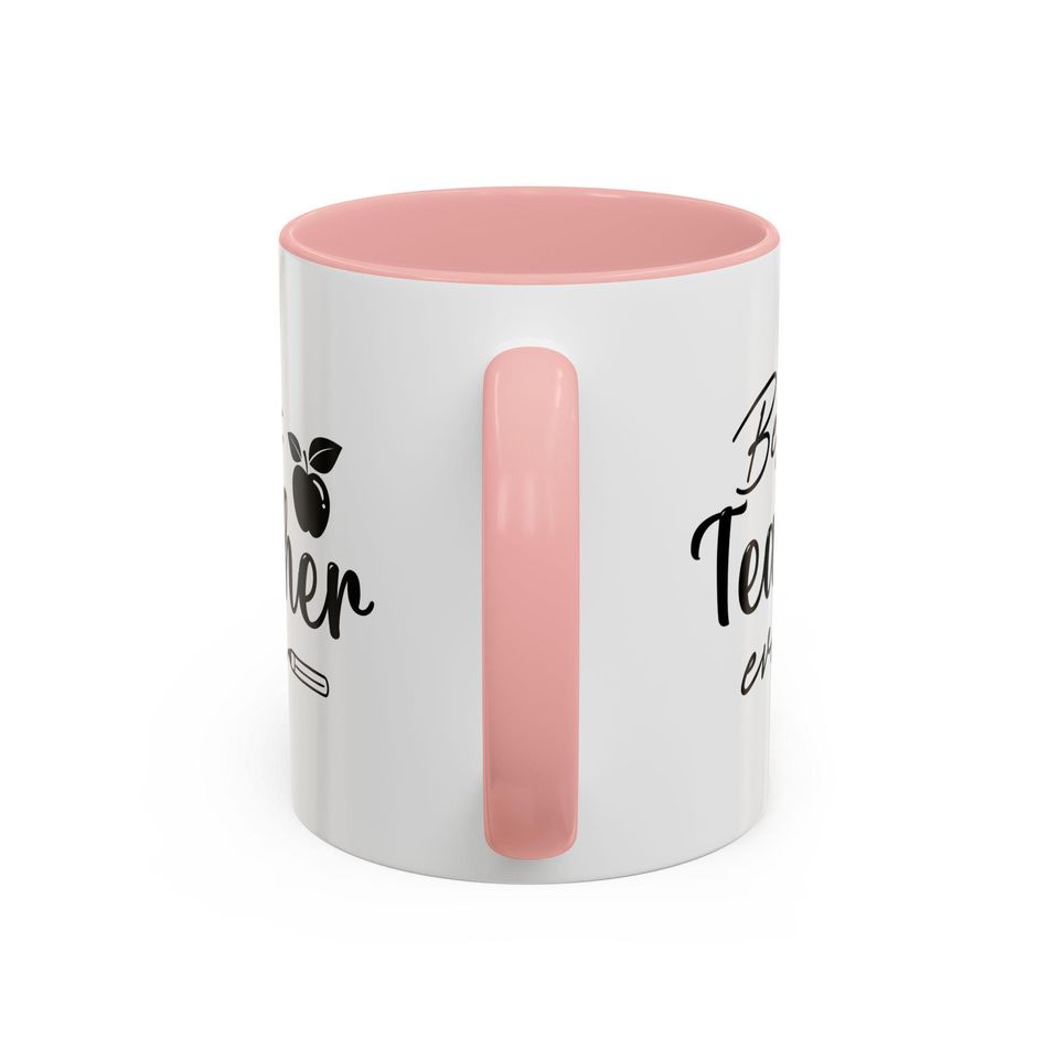Best Teacher Ever Accent Coffee Mug - Perfect Gift for Educators, Teacher Appreciation, School, Coffee Lover, Classroom Decor