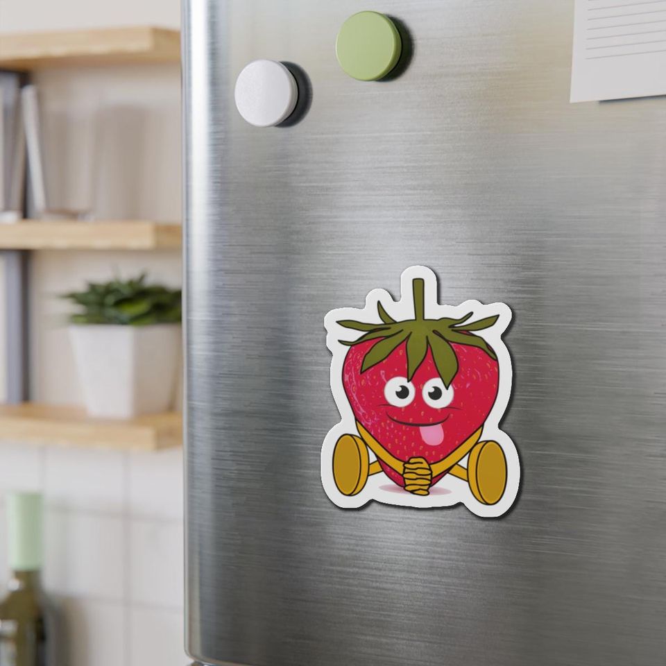 Strawberry Die-Cut Magnets, Cute Fridge Magnets, Fun Kitchen Decor