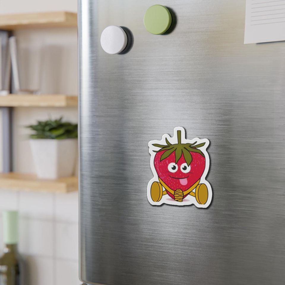 Strawberry Die-Cut Magnets, Cute Fridge Magnets, Fun Kitchen Decor