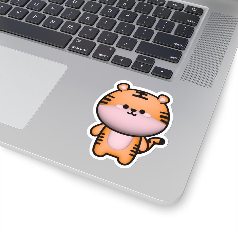 Cute Tiger Kiss-Cut Stickers - Fun Animal Decals for Laptops, Water Bottles