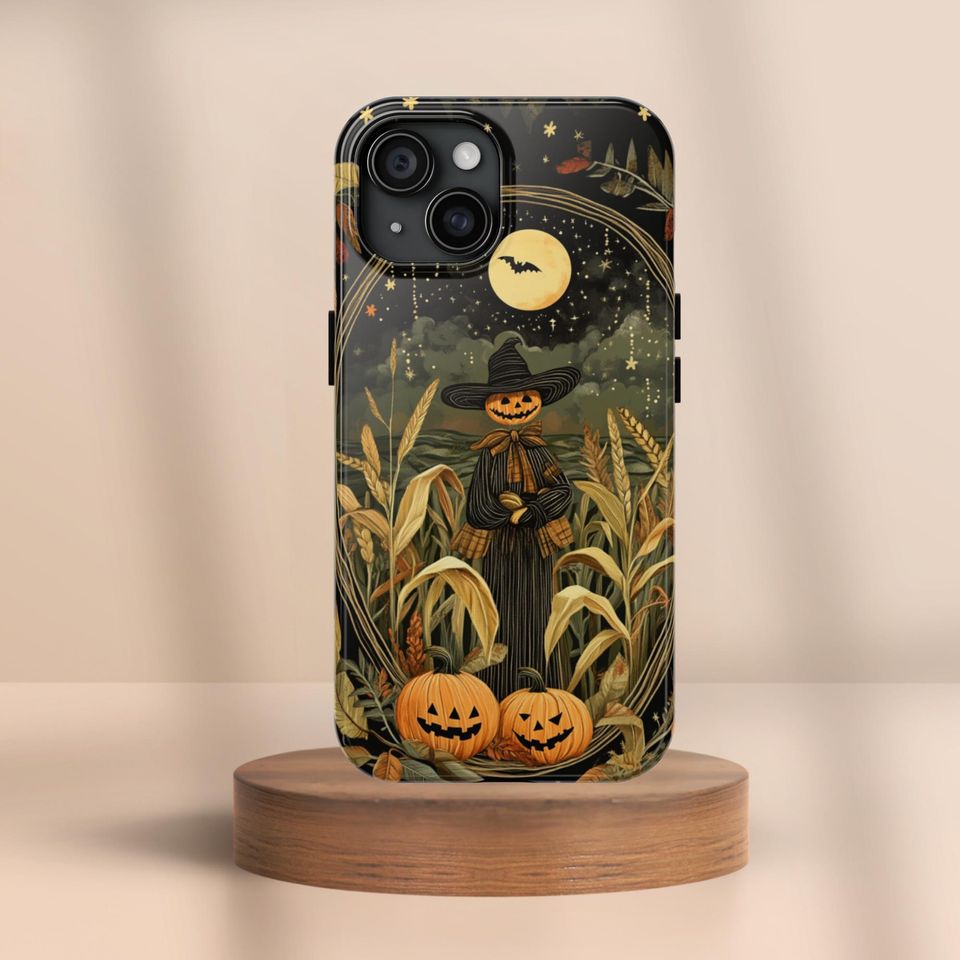 Halloween Phone Case iPhone,Pumpkin Scarecrow Fall Aesthetic Case
