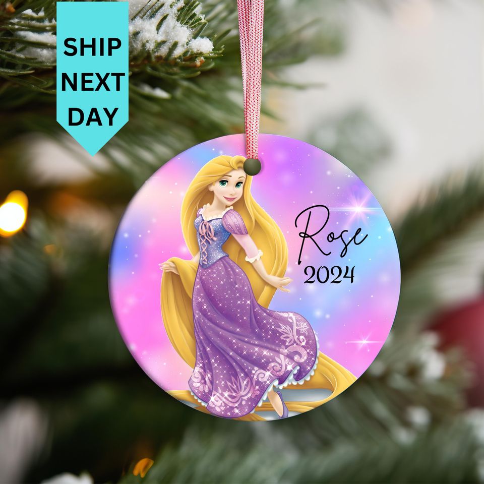 Personalized Rapunzel Christmas Ornament, Custom Rapunzel Christmas Ornament