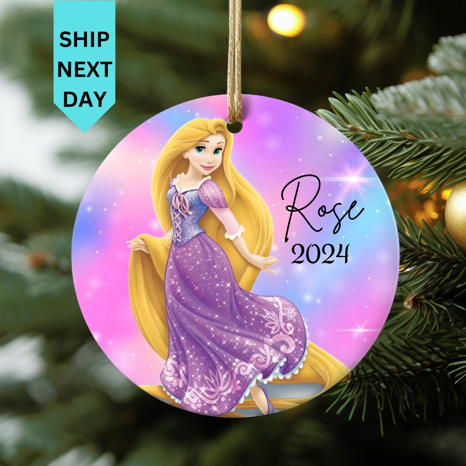 Personalized Rapunzel Christmas Ornament, Custom Rapunzel Christmas Ornament