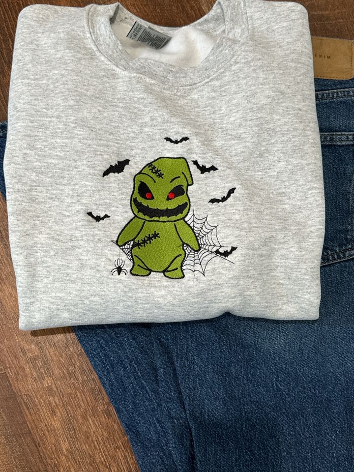 Oogie boogie embroidered crewneck