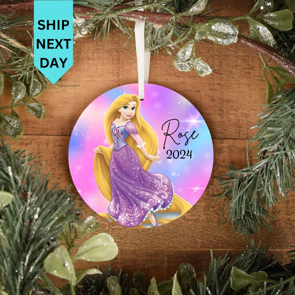 Personalized Rapunzel Christmas Ornament, Custom Rapunzel Christmas Ornament
