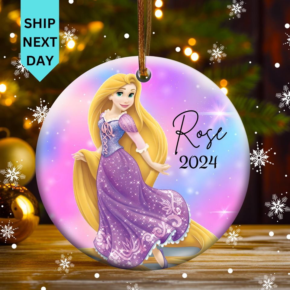 Personalized Rapunzel Christmas Ornament, Custom Rapunzel Christmas Ornament