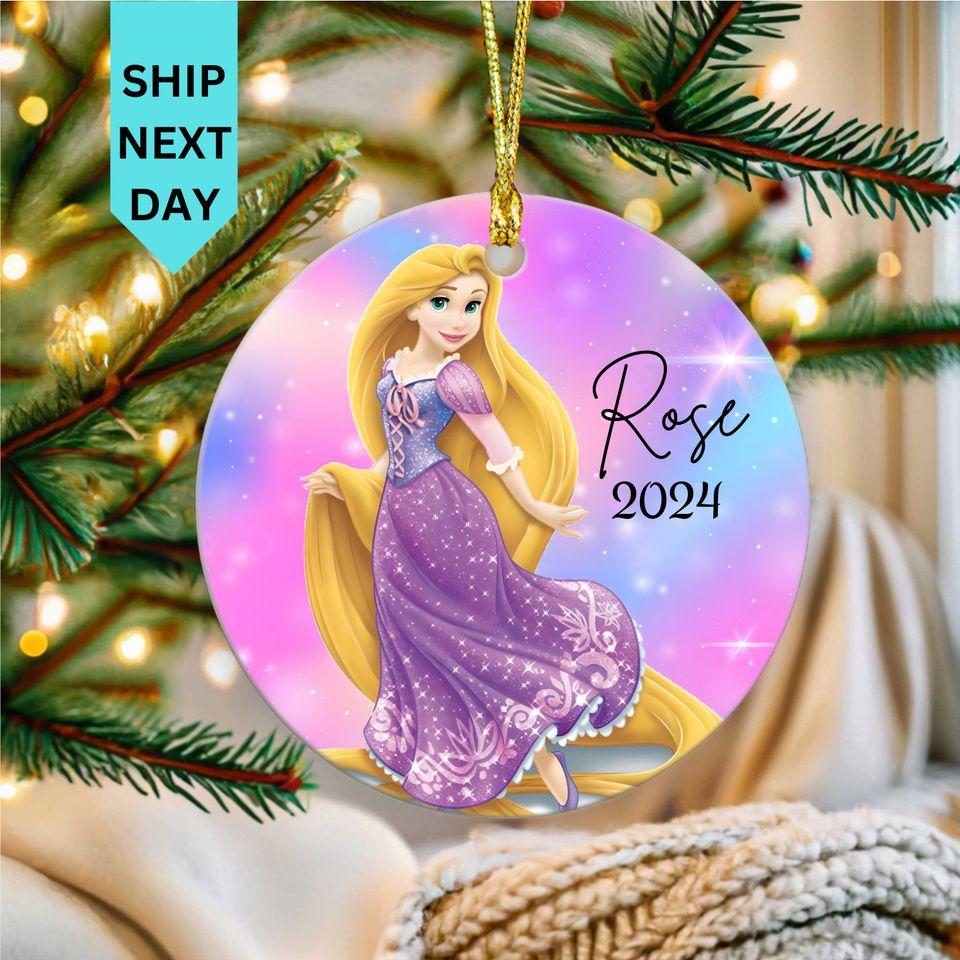 Personalized Rapunzel Christmas Ornament, Custom Rapunzel Christmas Ornament