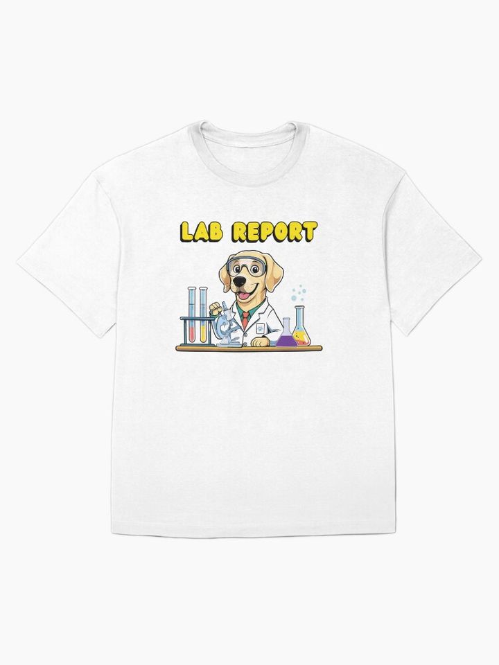 Labrador Chemist at Work Cute Dog Scientist Oversized T-Shirt