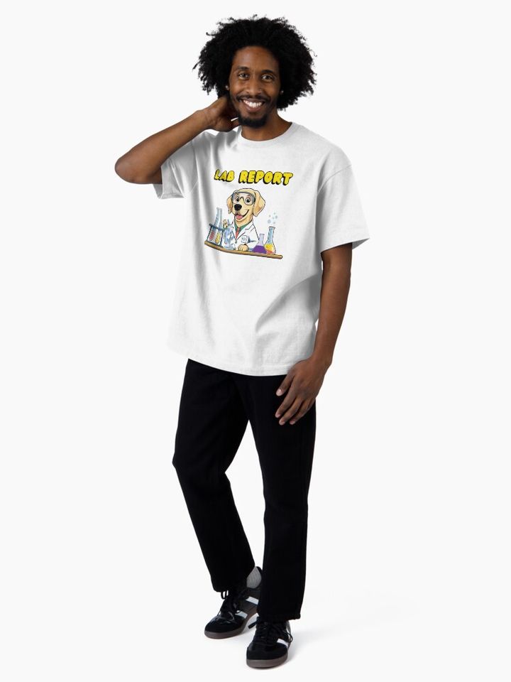 Labrador Chemist at Work Cute Dog Scientist Oversized T-Shirt