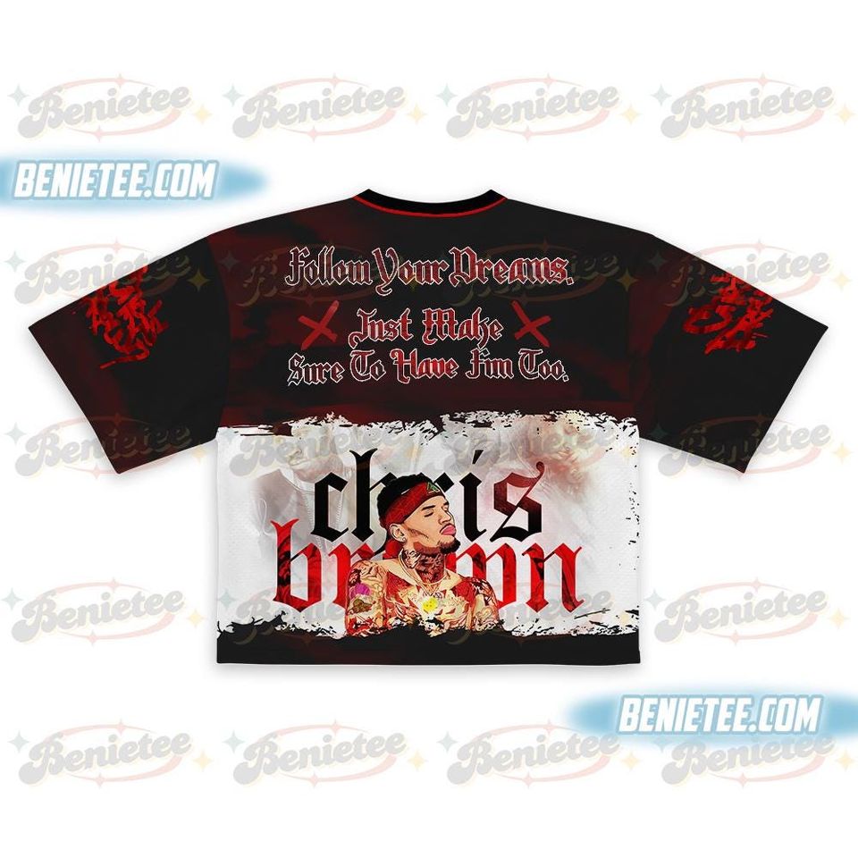 Vintage Chris Brown Bootleg Tour Croptop Baseball Jersey