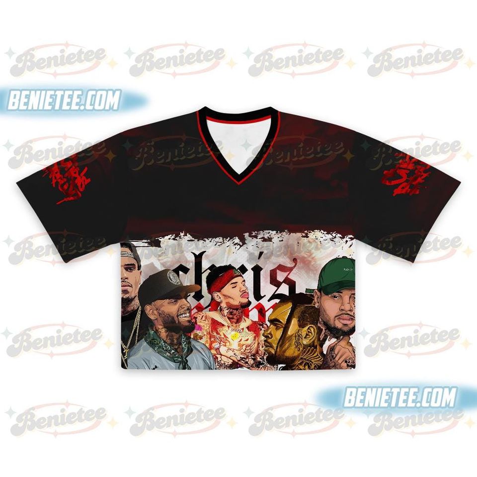 Vintage Chris Brown Bootleg Tour Croptop Baseball Jersey