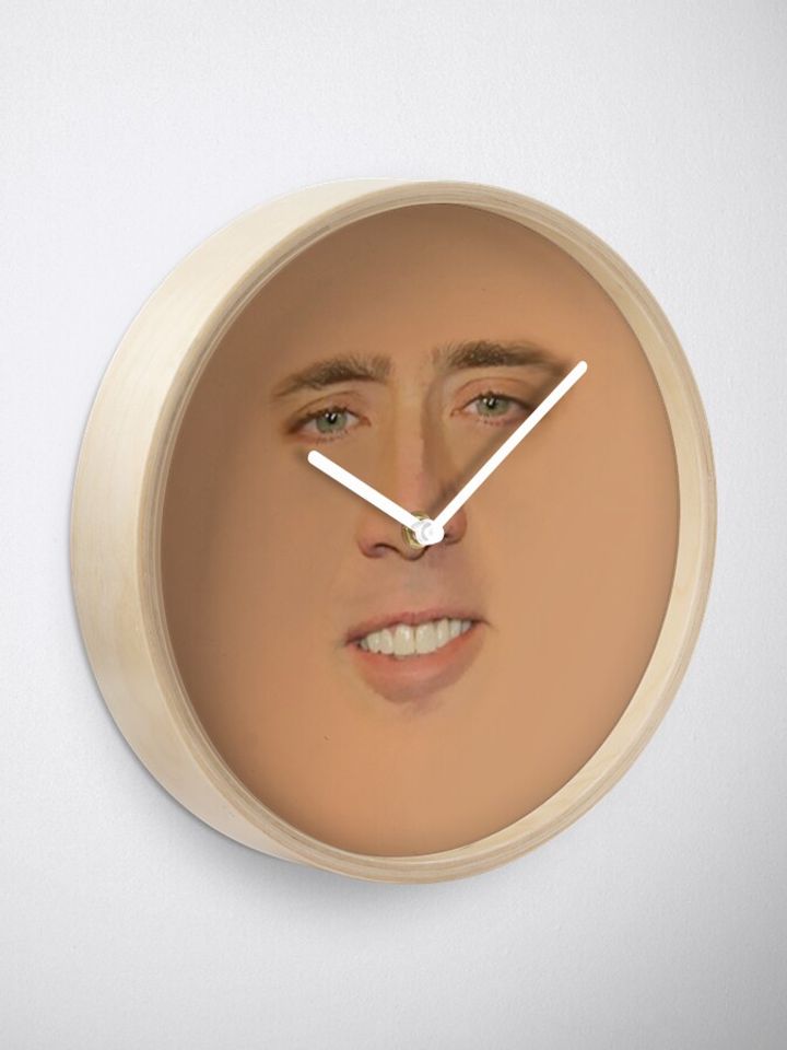Nicolas cage Giant Face Clock, Funny Wall Clocks Decor