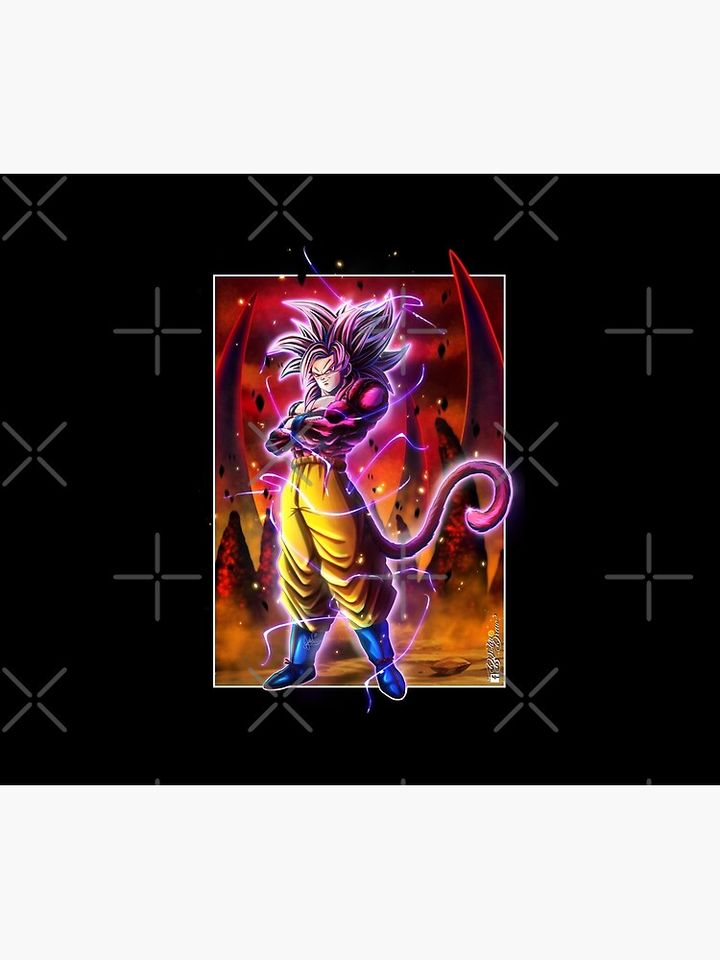 Son Goku SSJ4 Throw Blanket, Gift for Fan, for All Age