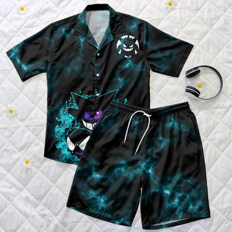 Gengar Hawaiian Shirt - Ghost Type Inspired Button Up