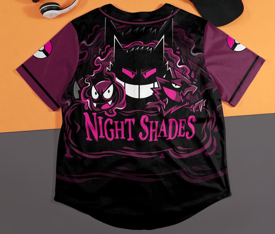 Gengar Baseball Jersey | Cute Anime | Funny Graphic | Birthday Gift