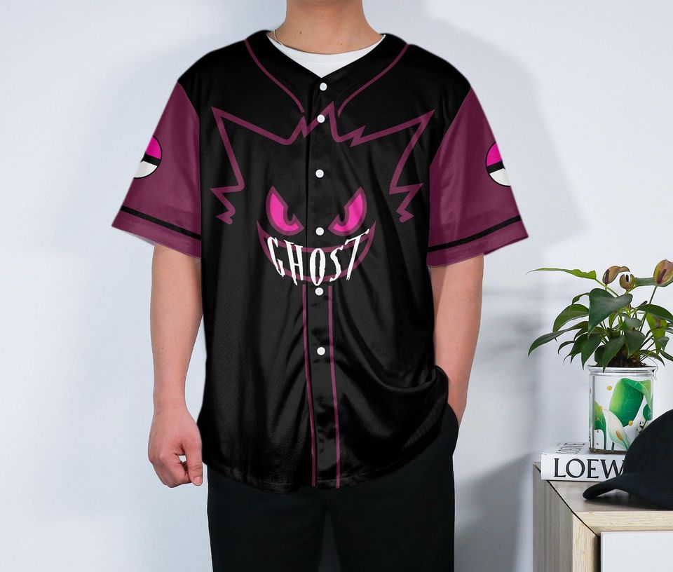 Gengar Baseball Jersey | Cute Anime | Funny Graphic | Birthday Gift