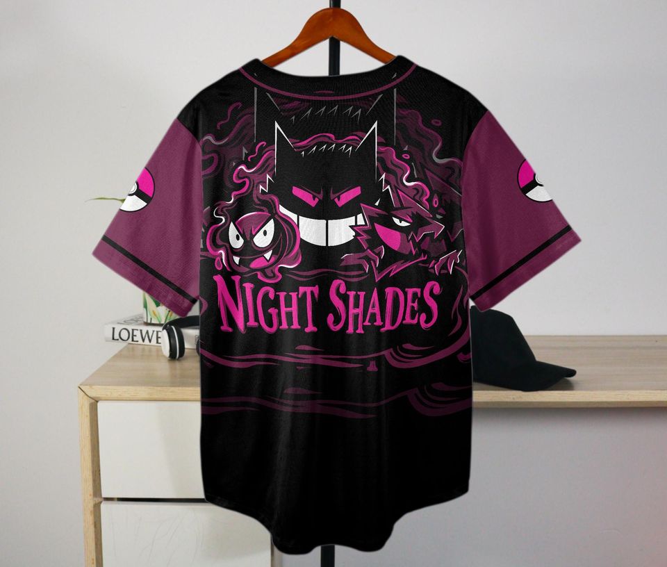 Gengar Baseball Jersey | Cute Anime | Funny Graphic | Birthday Gift