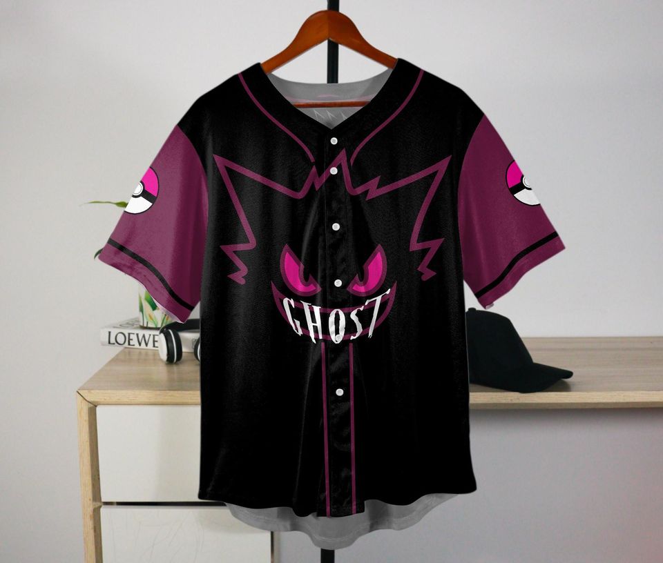 Gengar Baseball Jersey | Cute Anime | Funny Graphic | Birthday Gift