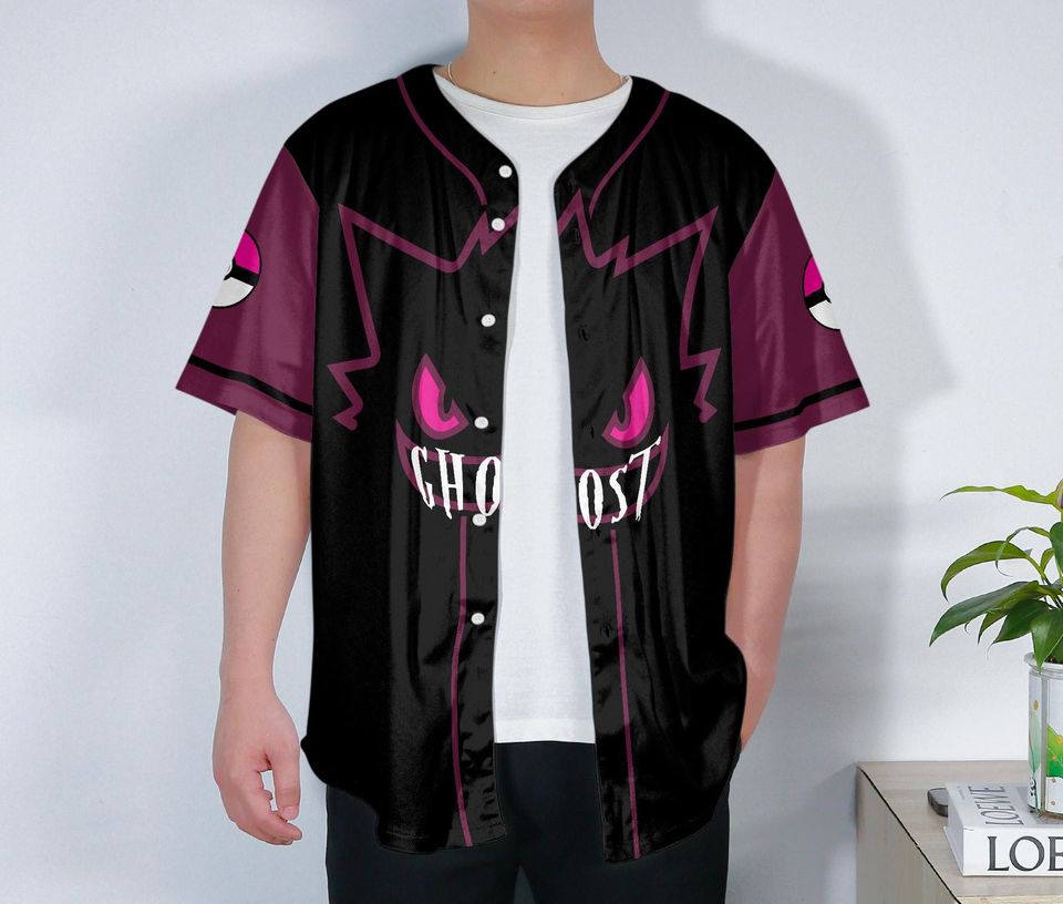 Gengar Baseball Jersey | Cute Anime | Funny Graphic | Birthday Gift