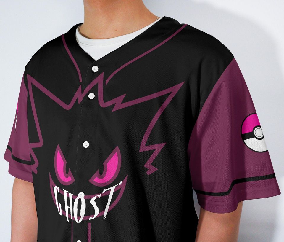 Gengar Baseball Jersey | Cute Anime | Funny Graphic | Birthday Gift