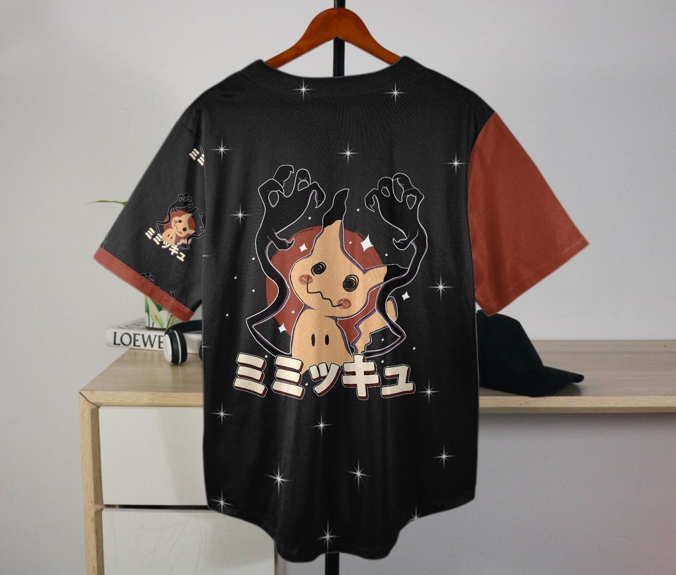 Mimikyu Baseball Jersey Cute Anime Ghost Kawaii Sportswear Baseball Gift Fans