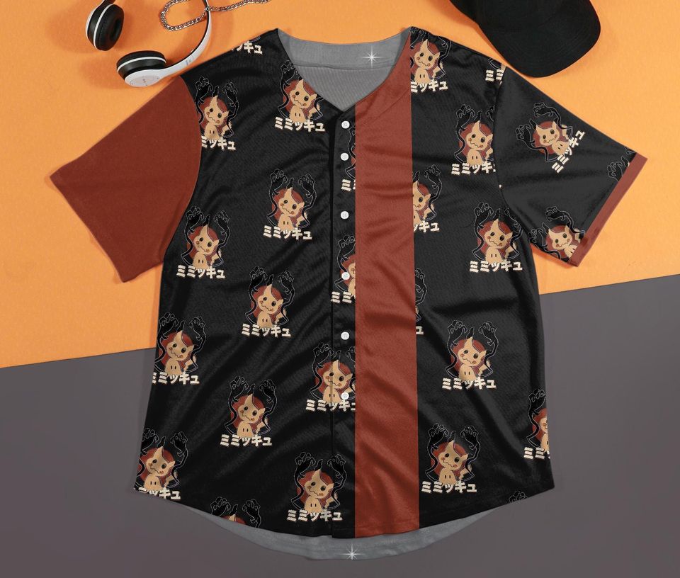 Mimikyu Baseball Jersey Cute Anime Ghost Kawaii Sportswear Baseball Gift Fans