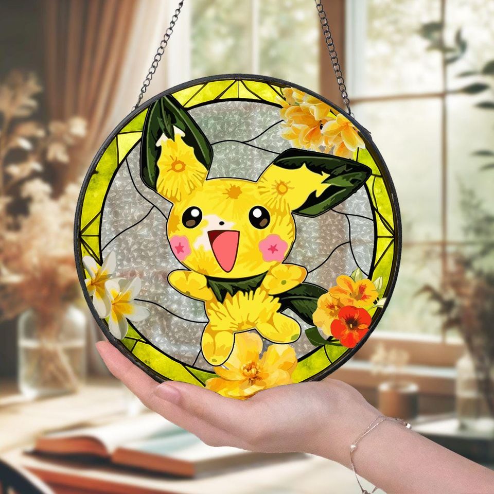 Haunted Night PKM Glass Suncatcher, Legendary Ghost Window Art