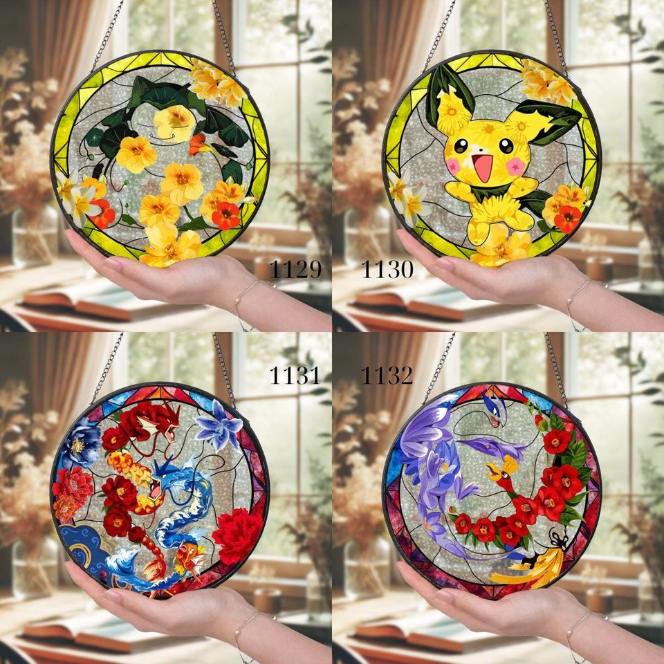 Haunted Night PKM Glass Suncatcher, Legendary Ghost Window Art