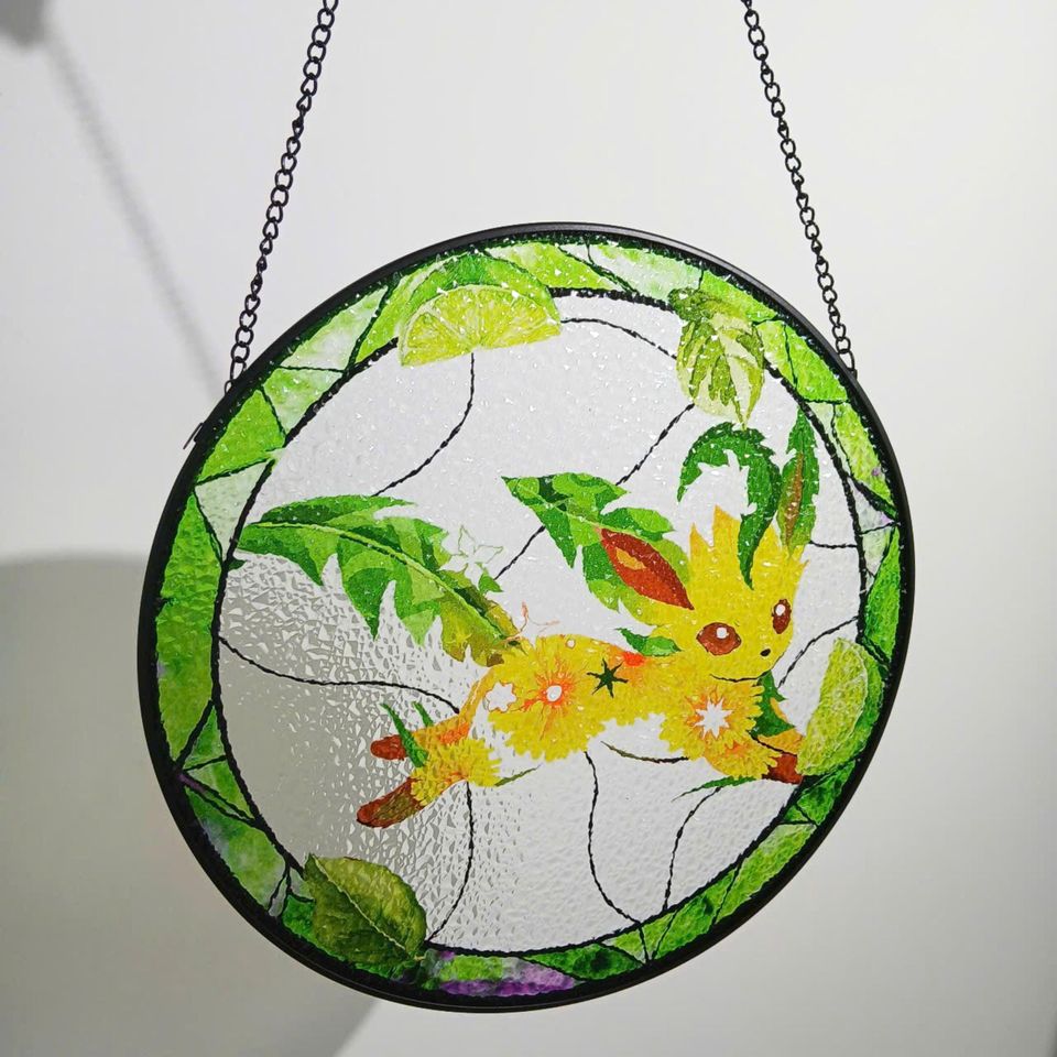 Haunted Night PKM Glass Suncatcher, Legendary Ghost Window Art