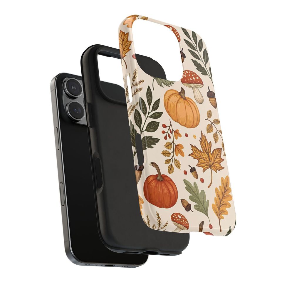Autumn Pumpkin and Mushroom Phone Case