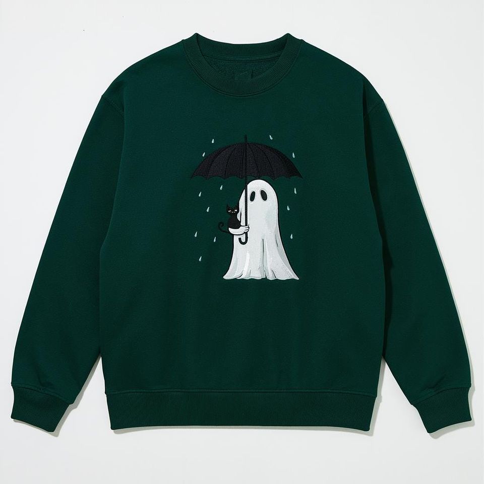 Embroidered Sweatshirt Halloween Fall Crewneck Pumpkin Autumn Sweatshirt