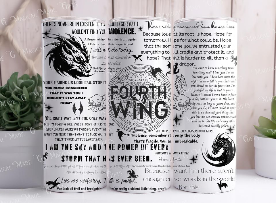 Fourth Wing 20 oz Skinny Tumbler