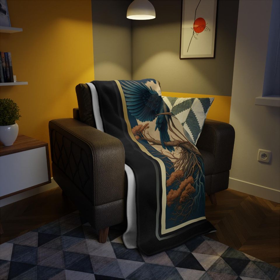 Elegant Heron Plush Fleece Blanket