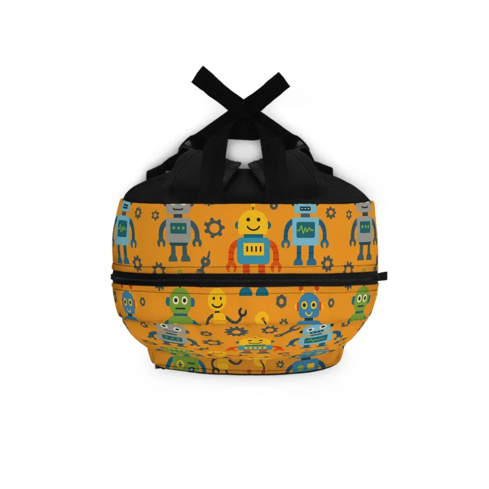Robot Backpack for Kids – Custom Name School Bag, Fun Mech-Themed Gift