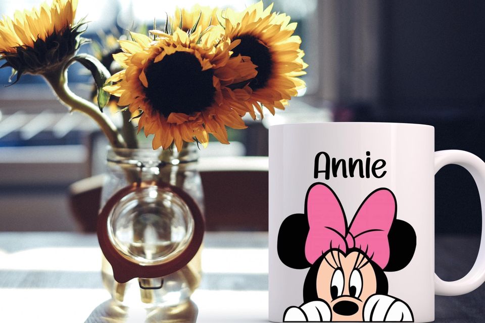 Personalized Minnie Mug, Minnie Mickey mug with pre-name, personalized ceramic mugs
