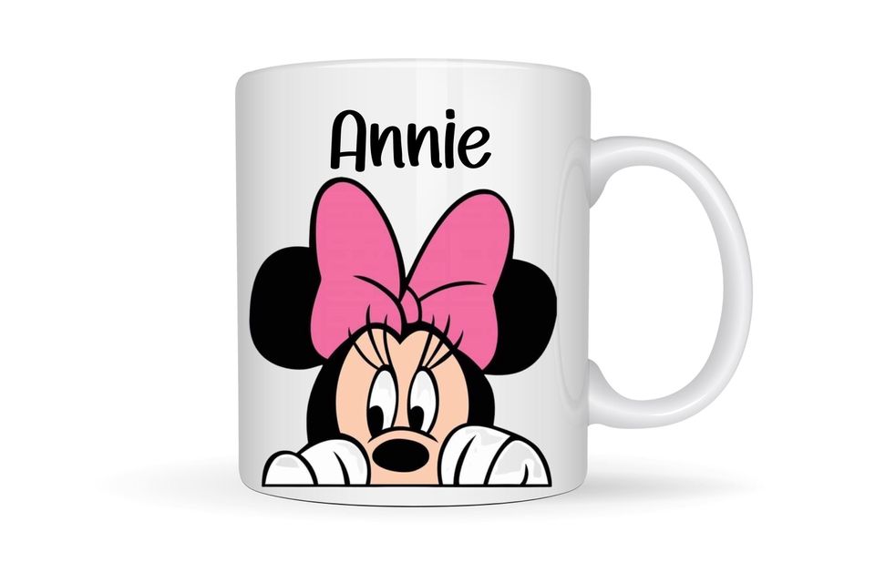 Personalized Minnie Mug, Minnie Mickey mug with pre-name, personalized ceramic mugs