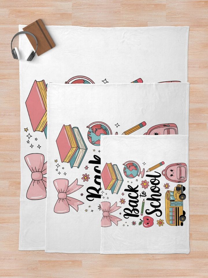 Back to School Coquette Teacher Kindergarten PreK Throw Blanket