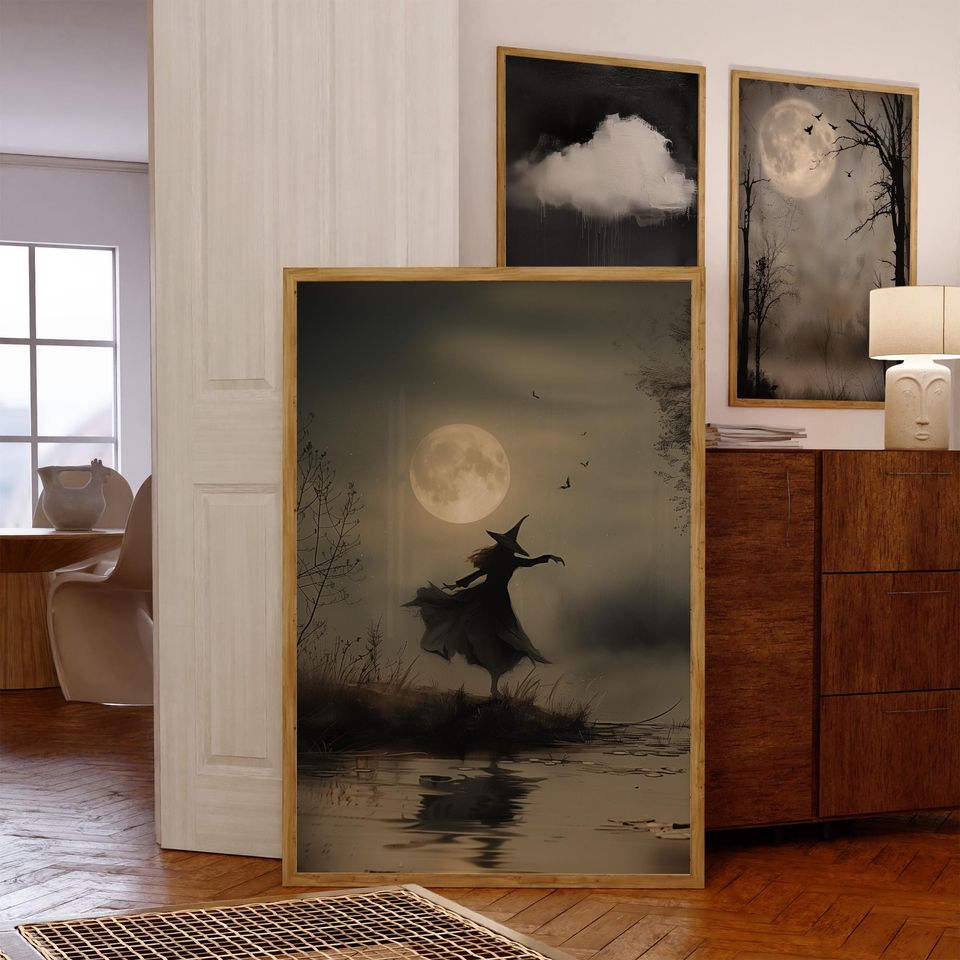 Halloween Witch Wall Art Print, Witchy Decor