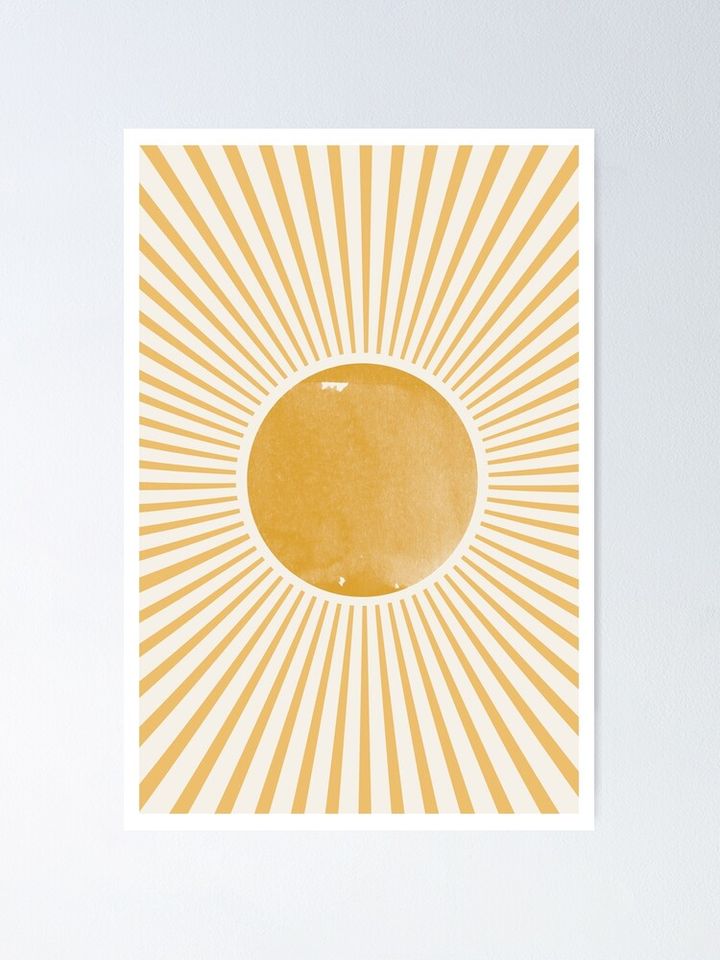 Retro Sun Mid Century Modern Poster