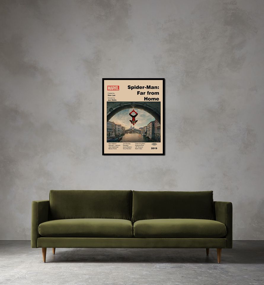 Spider-Man Poster – Mid Century Modern Minimalist Marvel Wall Art