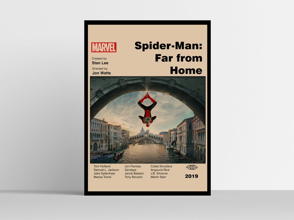 Spider-Man Poster – Mid Century Modern Minimalist Marvel Wall Art