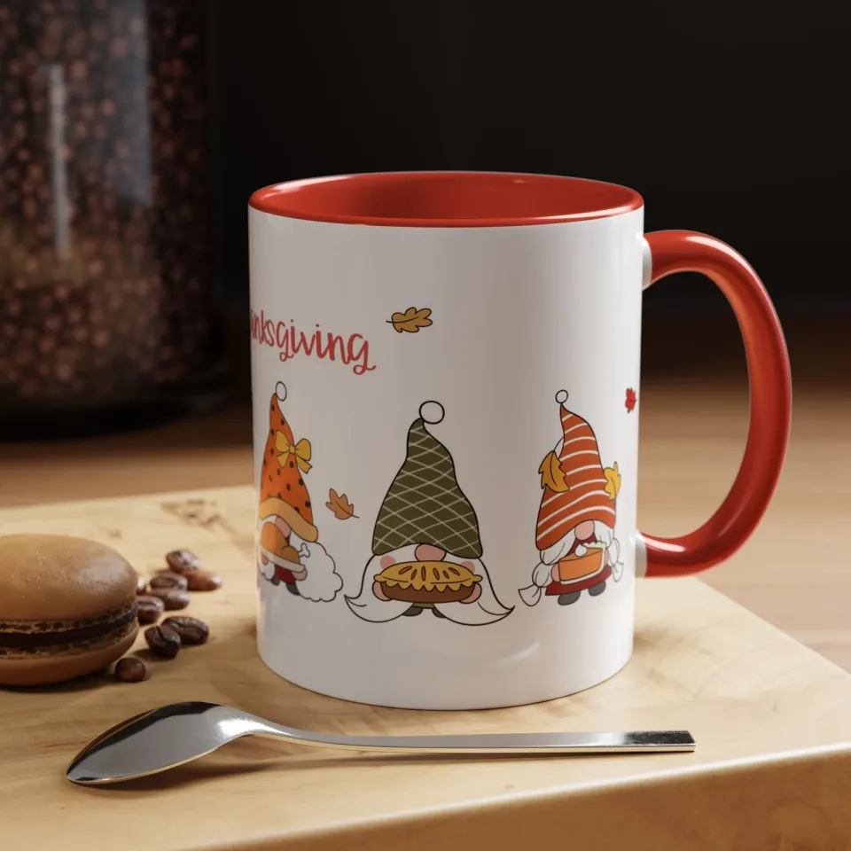 Thanksgiving Accent Mug, Fall Harvest Coffee Cup, Autumn Home Decor