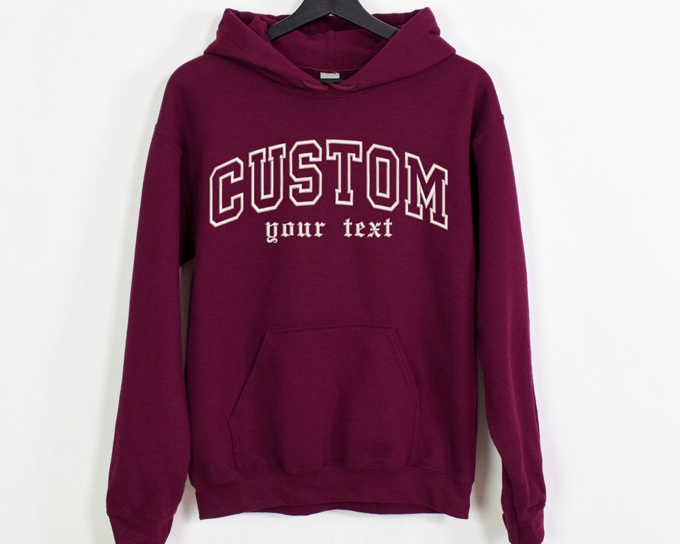 Custom Embroidered Hoodie with Personalized Text Halloween Hoodie