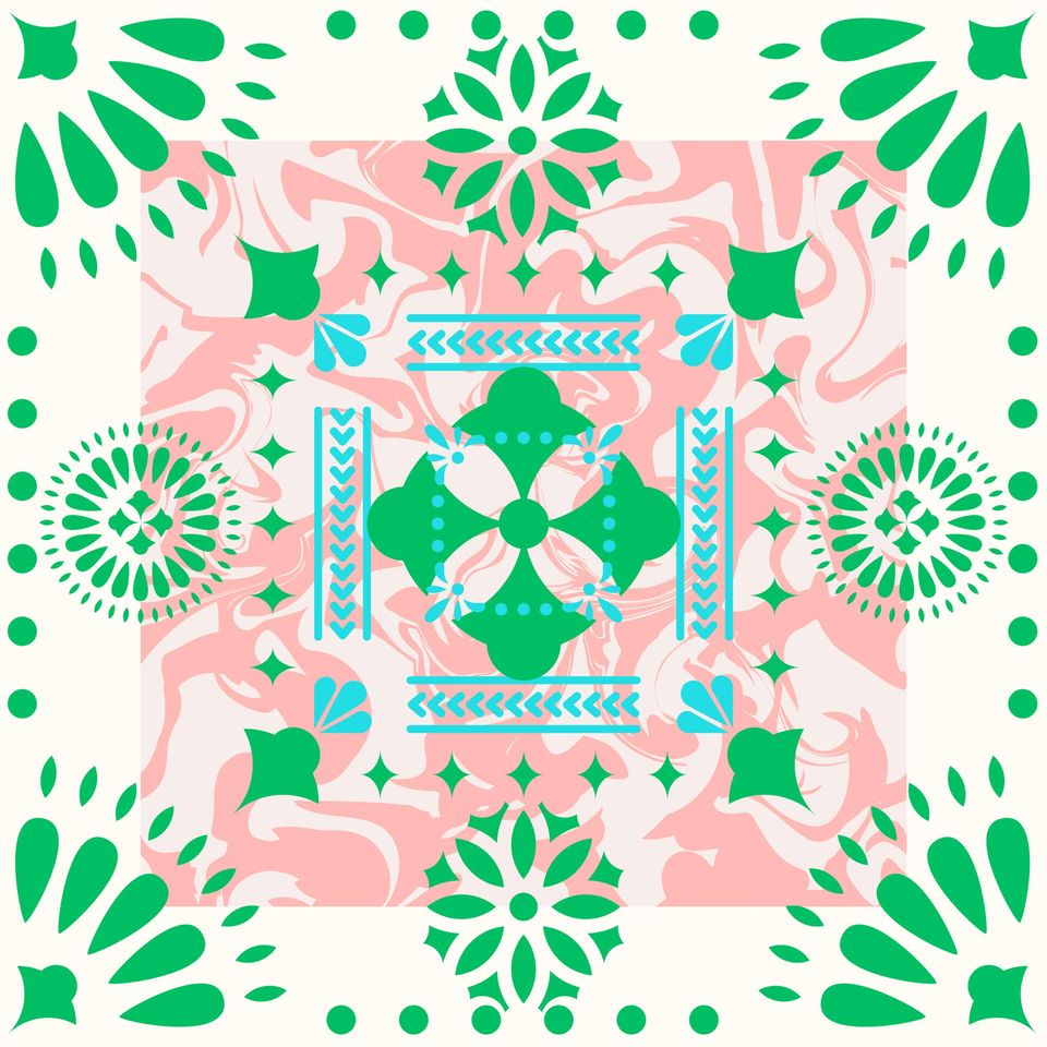 MAHJONG MAT Your design unique THIN Square Leatherette Wipeable, Trendy entertaining
