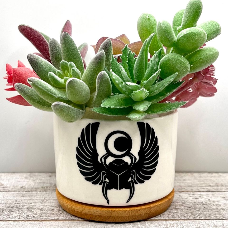 Moon Knight Inspired / Egyptian Scarab Plant Pot