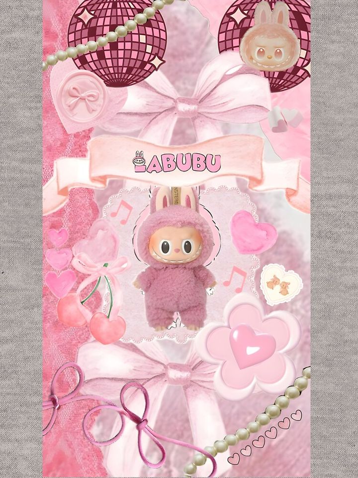Cute pink labubu monster  Lightweight Hoodie
