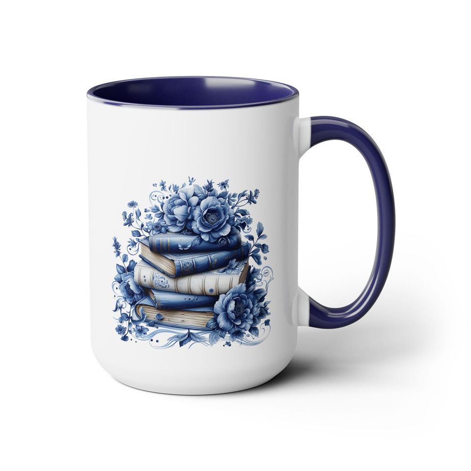 Books mug, Two-Tone Coffee Mugs