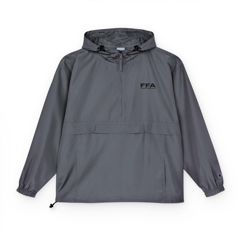 FF Champion Unisex Packable Anorak Jacket - Lightweight Hooded Windbreaker